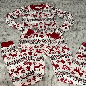 Hanna Andersson Red and White Reindeer Pajama Set
